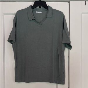 Zara Men's Polo Shirt in Sage Green
